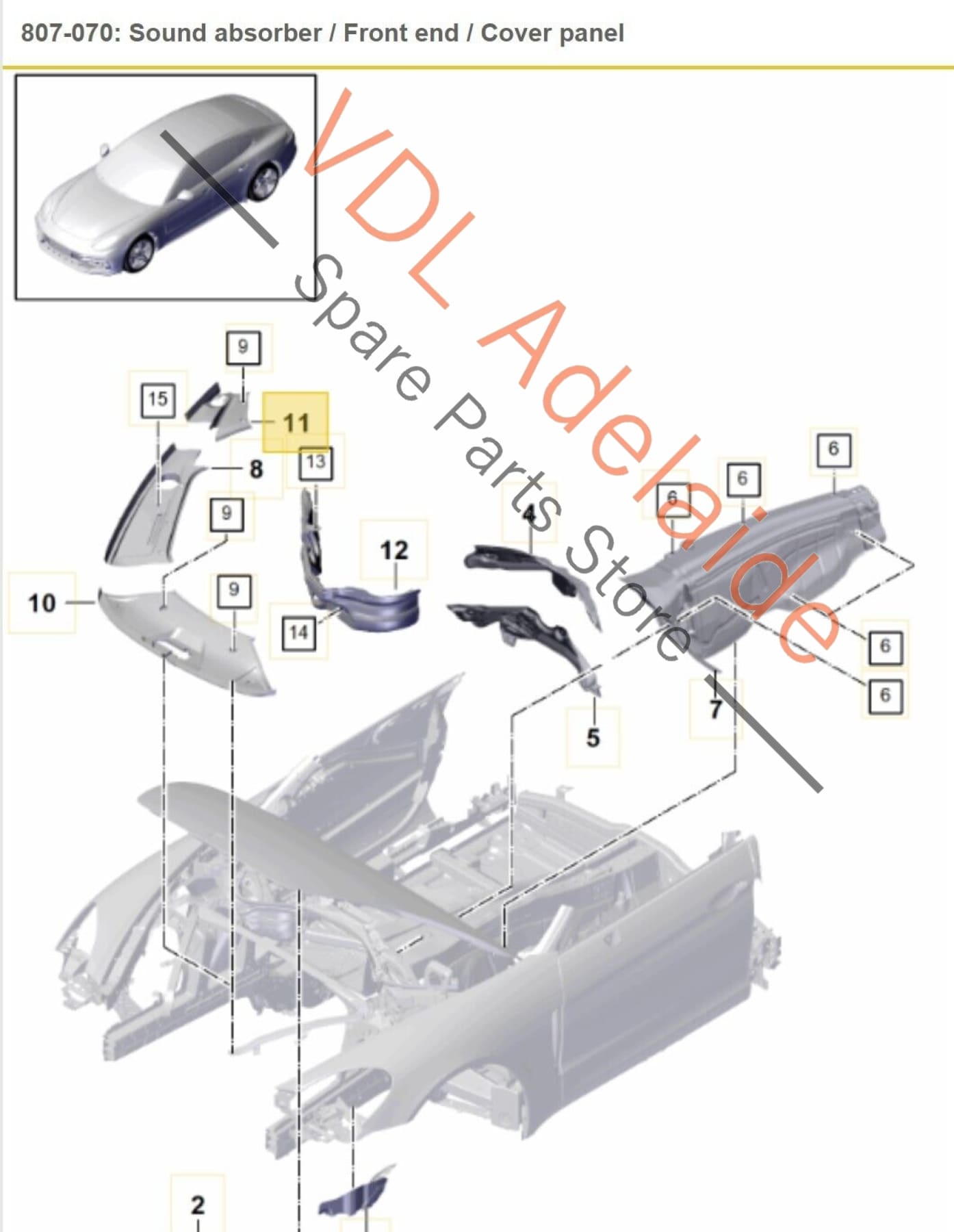 Porsche Panamera 971 Engine Bay Compartment Trim Top Right Near Bonnet Hinge 971805283