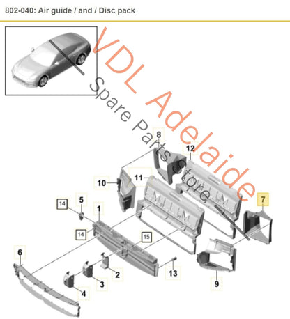 Porsche Panamera 971 Rear Left Intercooler Radiator Air Guide 971121673D 971121673D
