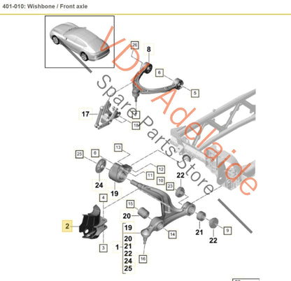 Porsche Panamera 971 Front Left Suspension Lower Control Arm Spoiler Trim