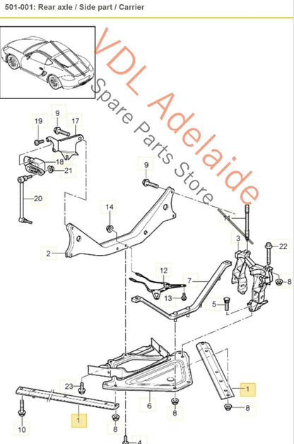 Porsche Cayman R 987 Rear Suspension Lower Diagonal Brace Right 98733103220 98733103220