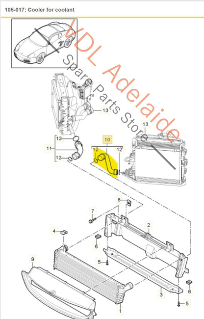 Porsche Cayman R 987 Coolant Hose 99710663904 99710663904