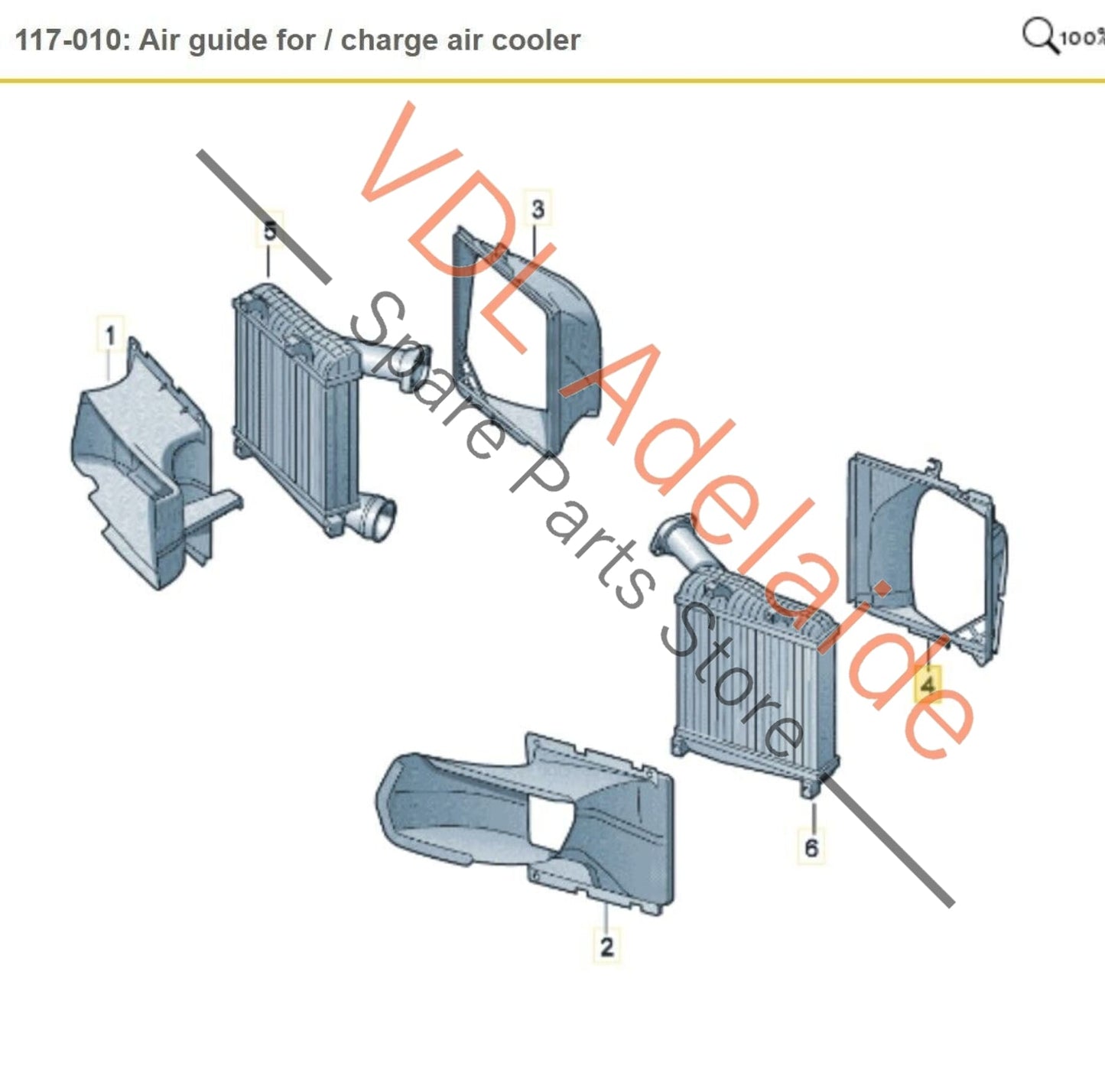 VW Touareg 7L R50 Intercooler Air Guide Left Side Back Rear 7L0117339 7L0117339