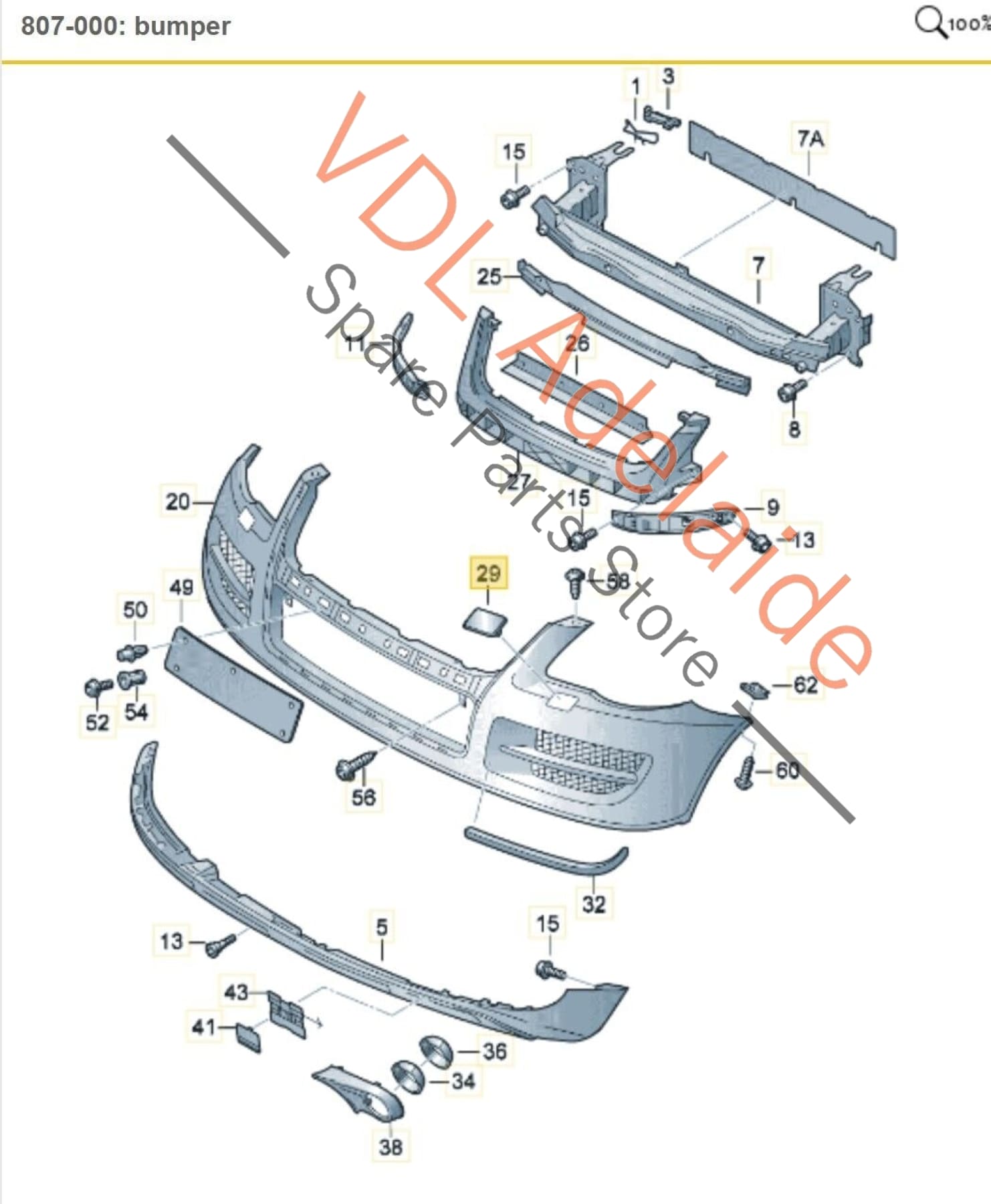 Volkswagen VW Touareg 7L R50 Left Side Bumper Headlight Washer Cover Cap Flap 7L6807751B