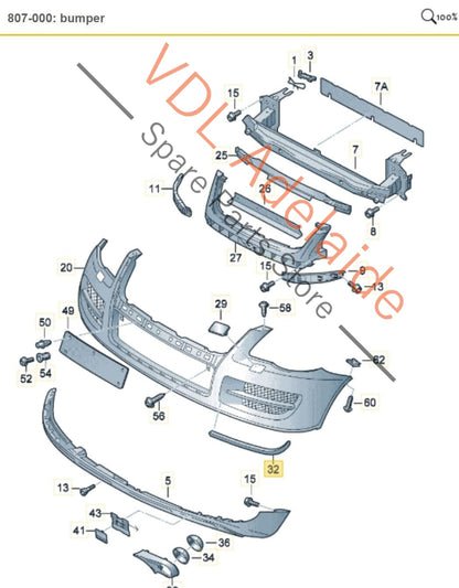 Volkswagen VW Touareg 7L R50 Front Lower Grille Trim Left Side 7L9853241 7L9853241