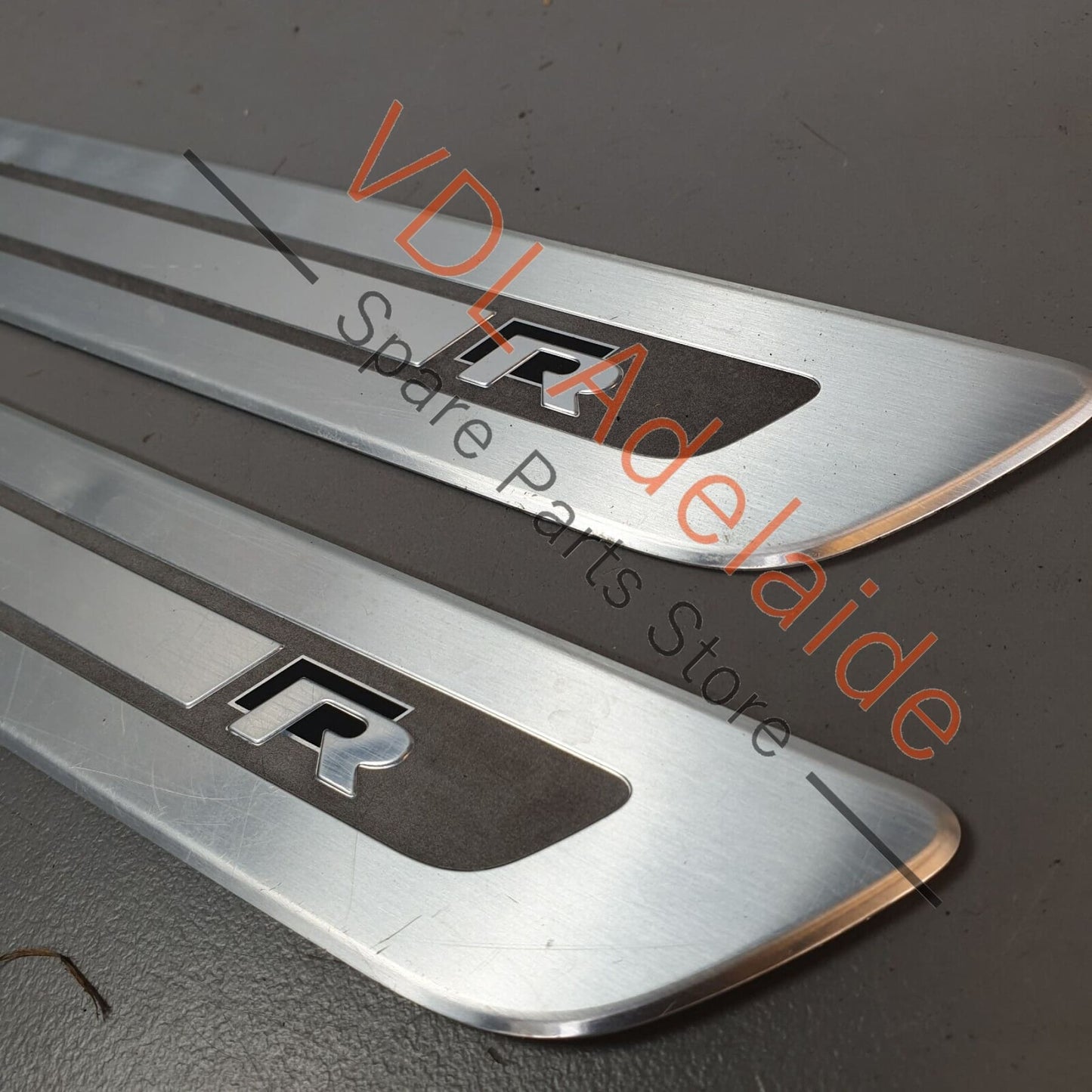 VW Golf R MK6 Front Door Scuff Plate Sill Panel Stainless Trim Pair