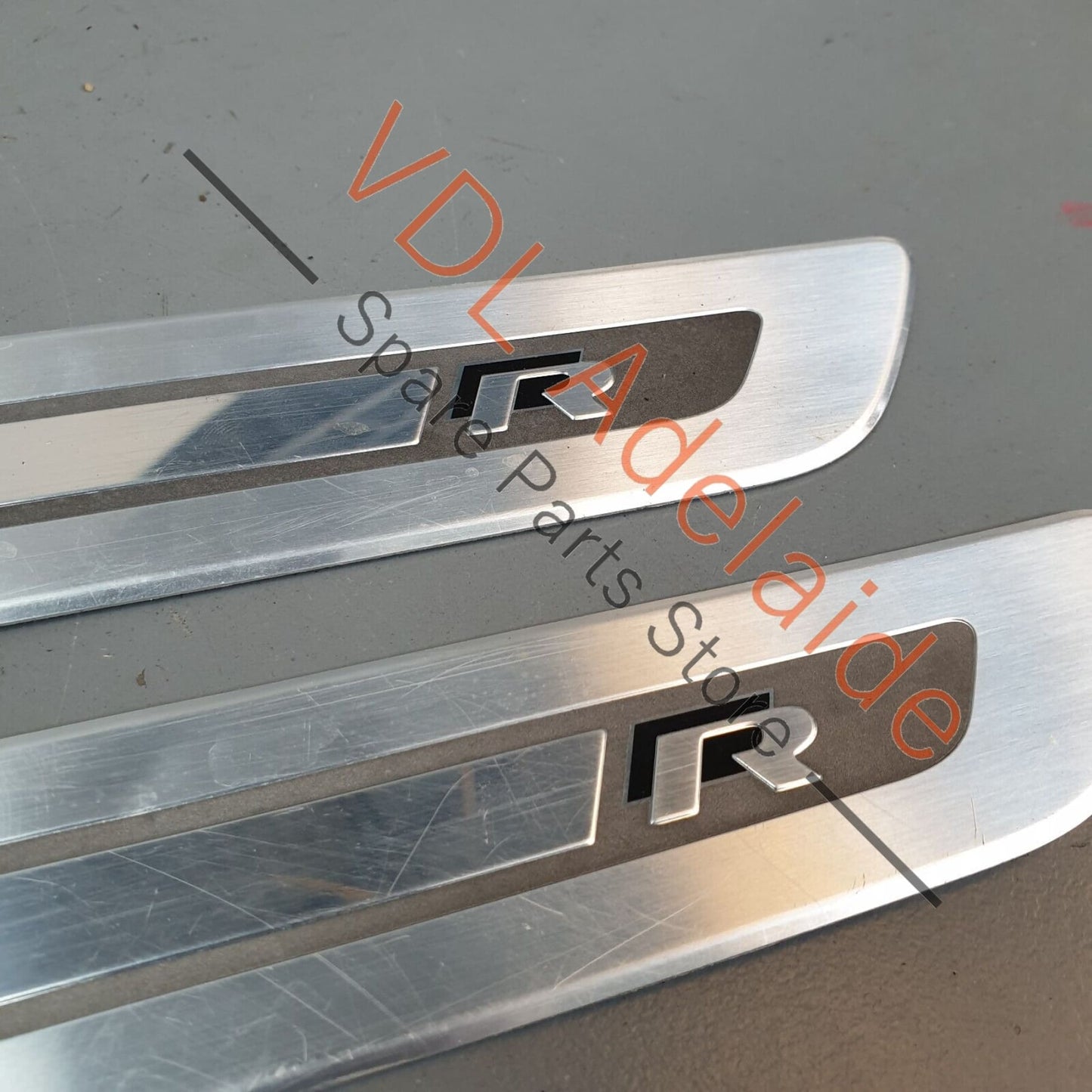 VW Golf R MK6 Front Door Scuff Plate Sill Panel Stainless Trim Pair