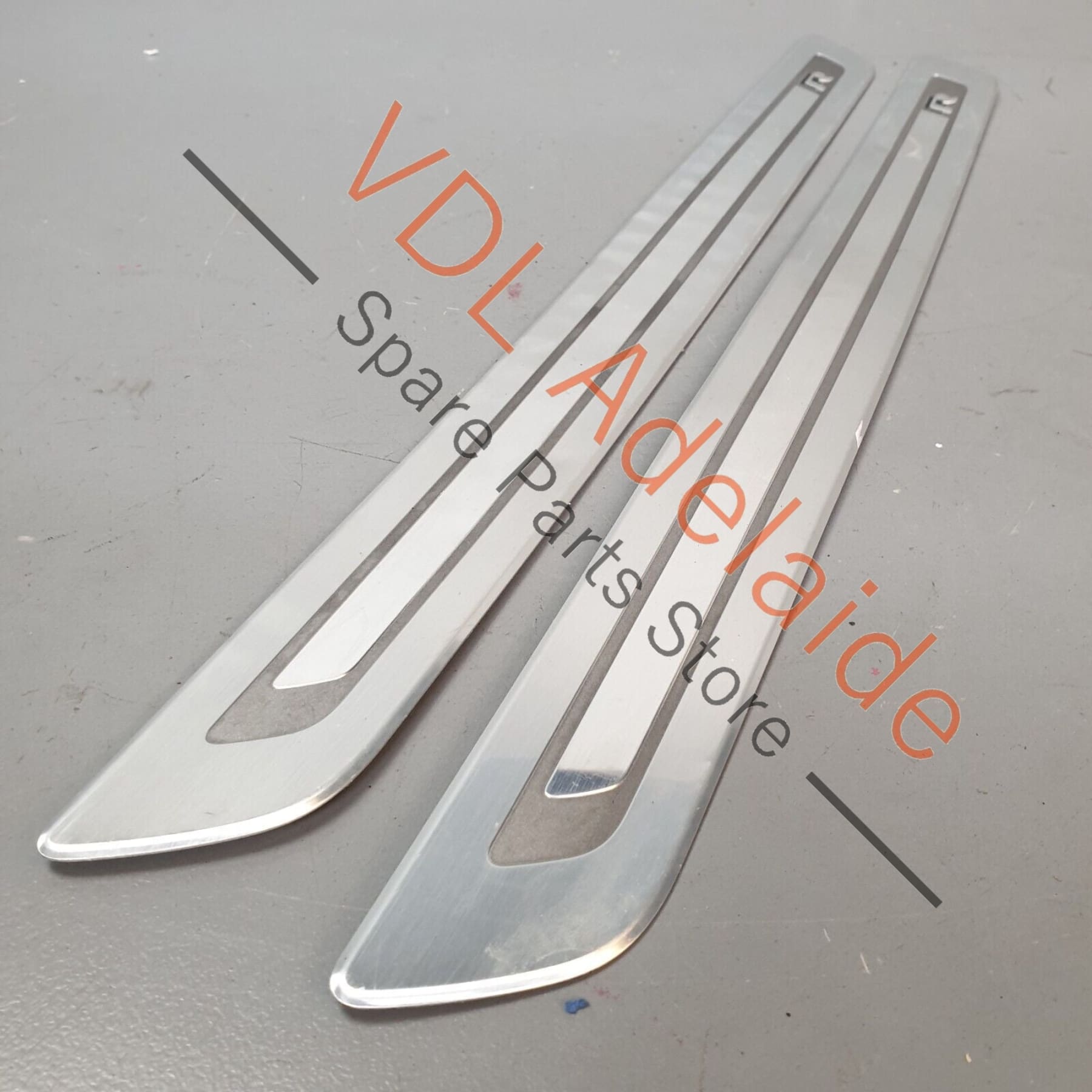 VW Golf R MK6 Front Door Scuff Plate Sill Panel Stainless Trim Pair
